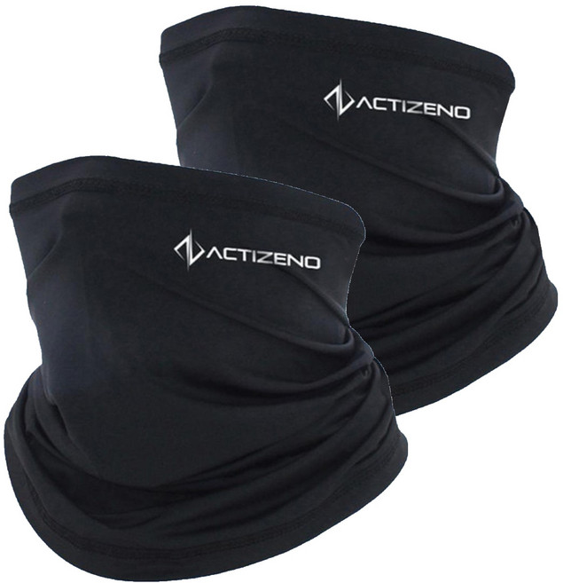 ACTIZENO 抗UV運動涼感掛耳式面罩, 黑色, 2個