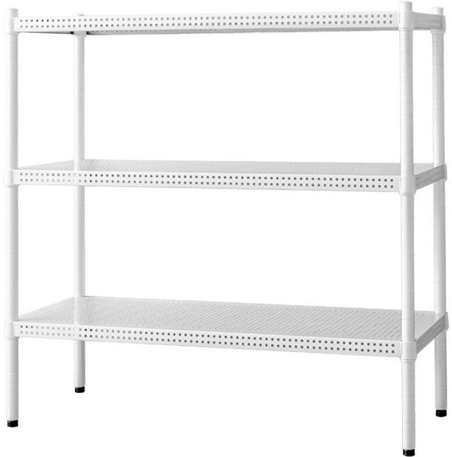 dayneeds 日需百備 極致美學烤漆架(沖孔鐵架/收納層架/展示架/層架/鐵架), 白色, 3層