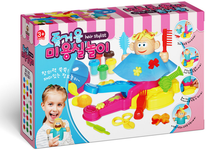 레츠토이 즐거운 미용실 클레이 놀이 세트, 혼합색상, 780g, 1개