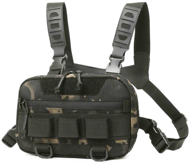 HISPLAN 胸掛式路亞釣魚包, 迷彩A