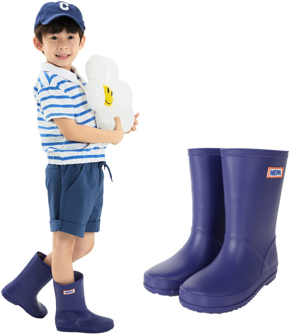 네파키즈 아동용 스퀘어 사이드 레인부츠 KJGEC03