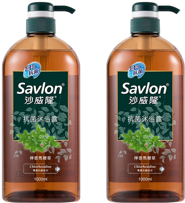 Savlon 沙威隆抗菌沐浴露 - 檸檬馬鞭草 含Chlorhexidine Gluconate 舒緩呵護肌膚, 1L, 2件