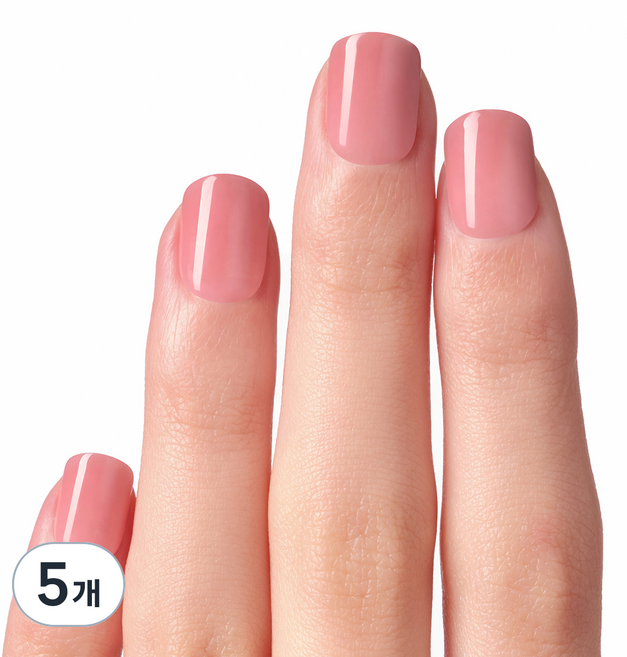 데싱디바 매직프레스 로지 숏 스퀘어 네일팁, 5개, 로즈핑크