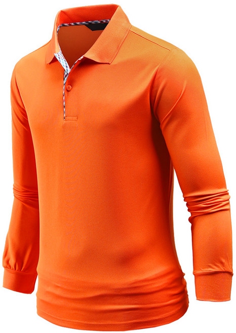 다꾸앙 남성용 냉감 통기성 체커드 에어로쿨 카라 긴팔 티셔츠 D01K9_tp2492