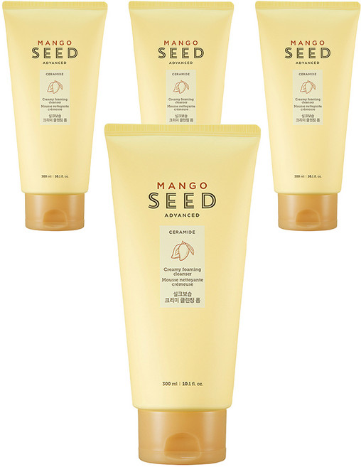 THE FACE SHOP 菲詩小舖 芒果籽絲滑保濕潔面乳, 300ml, 4個