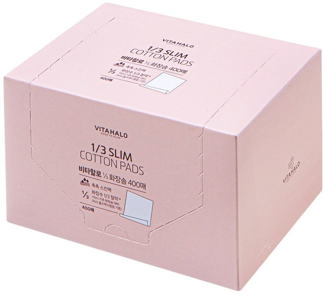 VITAHALO 1/3超薄化妝棉, 400片, 1盒