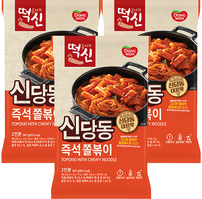 떡볶이의신 신당동 즉석쫄볶이, 397g, 3개