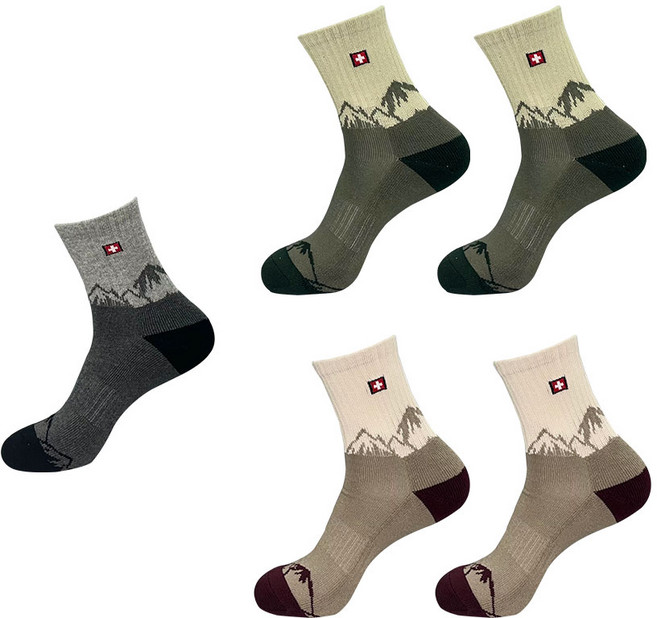 스위스밀리터리 남성용 중목 쿠션 양말 5켤레 SM-N03