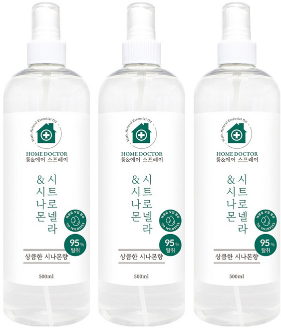 홈닥터 룸 & 에어 스프레이 시트로넬라 & 시나몬, 3개, 500ml