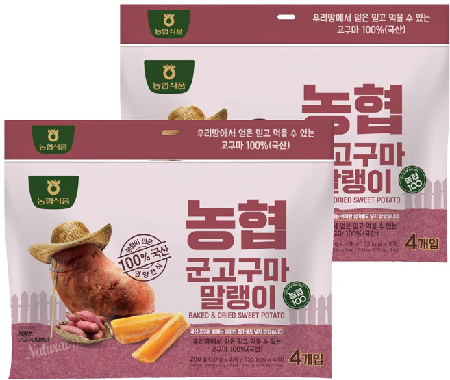 농협식품 군고구마말랭이, 200g, 2개