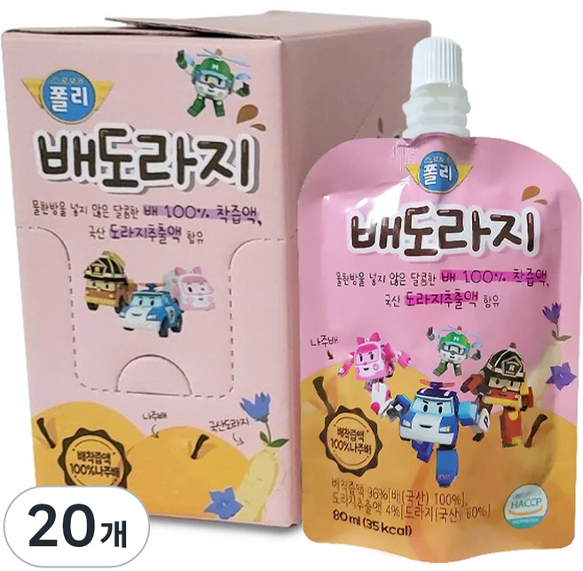 로보카폴리 배도라지즙, 80ml, 20개 - 쿠팡