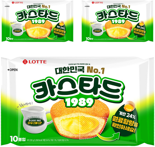 롯데카스타드 오리지널, 230g, 3개