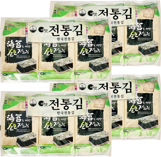 Yemat 原味海苔 3包, 13.5g, 4袋