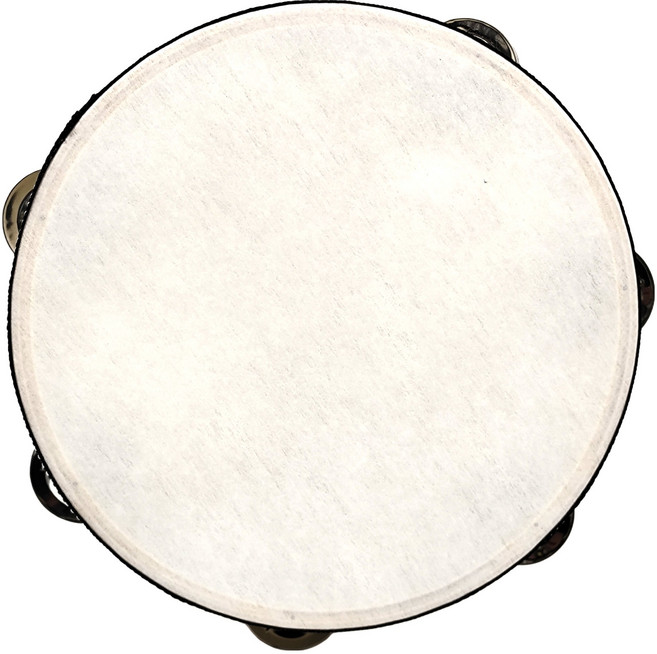 鈴鼓 8吋 木框, 原木色 + 米色, 1個