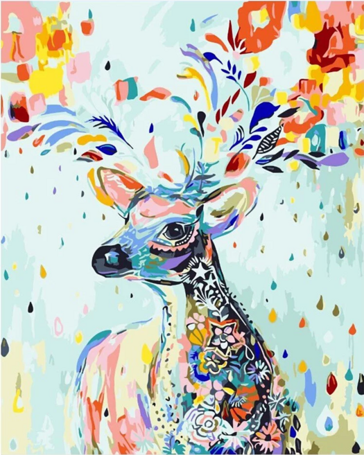 ArtLife 藝術生活 數字油畫DIY 66202 50 x 40cm, 彩繪小鹿 彩虹色, 1個