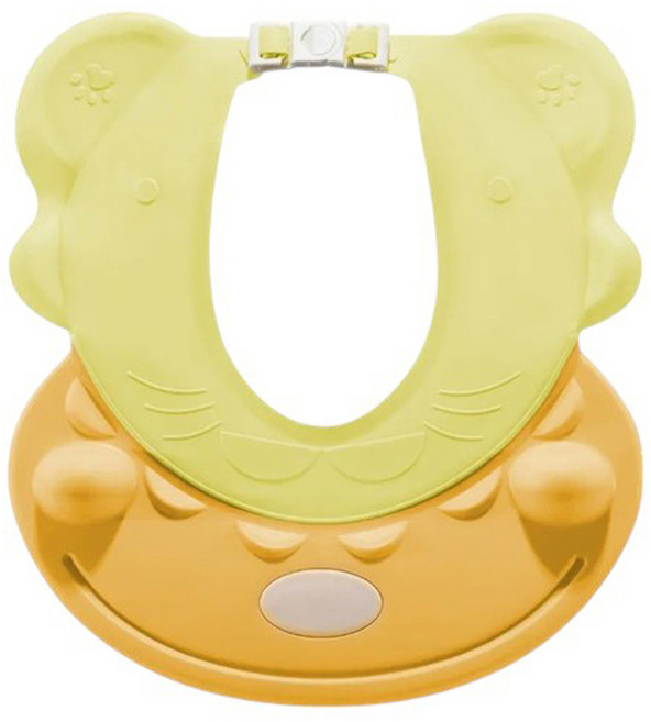 第3代河馬造型嬰兒防水護耳洗髮帽, 黃色, 1個