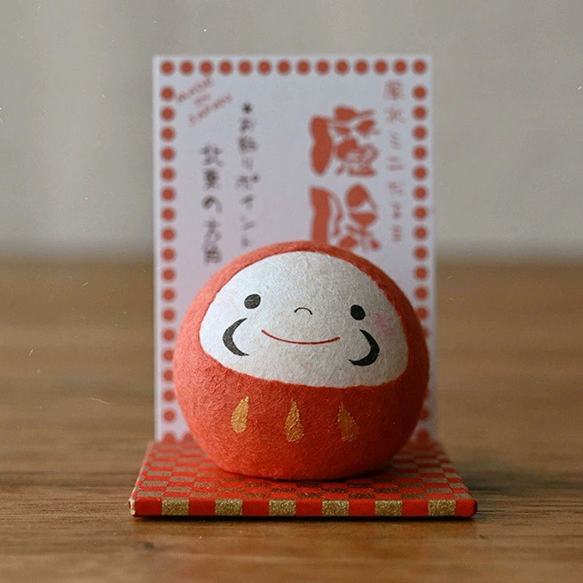 RYUKODO 龍虎堂 開運達摩 和紙擺飾, 紅色