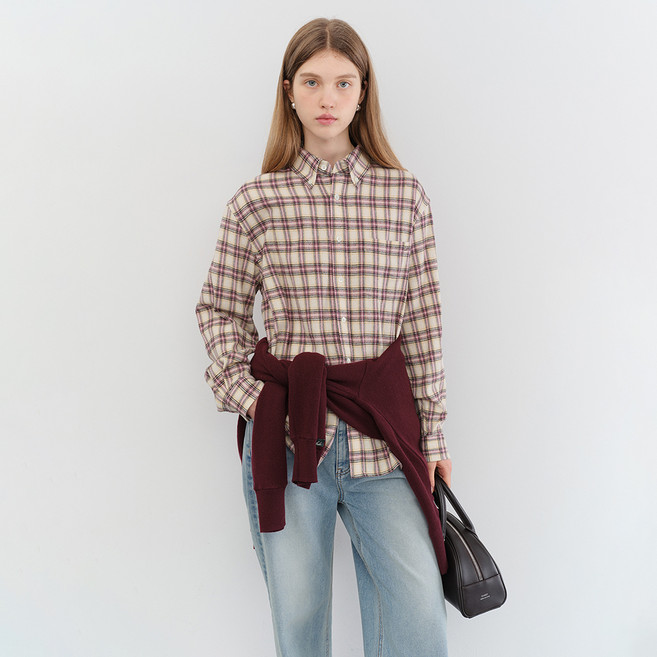 Dunst 中性格紋法蘭絨襯衫 UDSH5C104