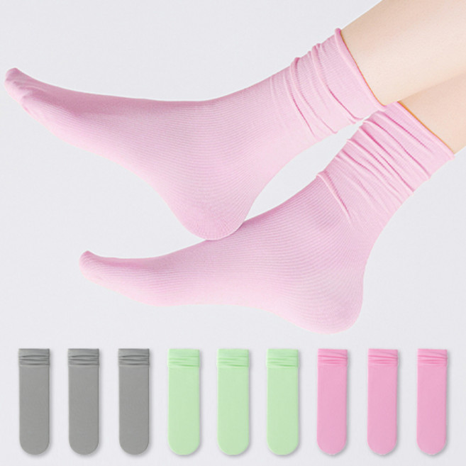 시너싹스 여성용 아이스 골지 루즈삭스 9켤레 세트