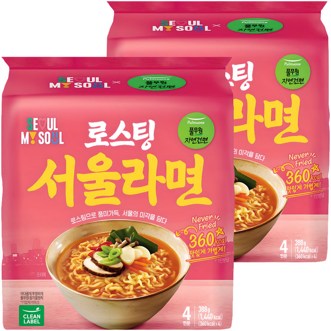 풀무원자연건면 로스팅 서울 라면 97g, 8개