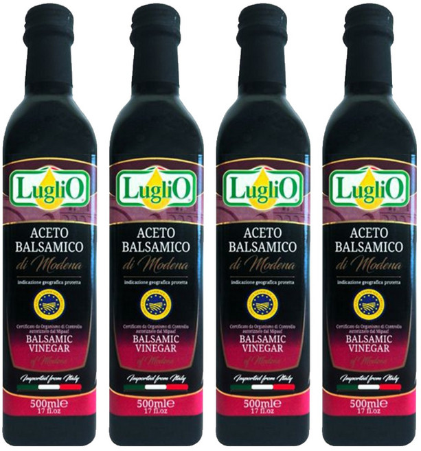 LugliO 4星級巴薩米克葡萄醋 500ml 義大利風味 提升料理層次, 4瓶