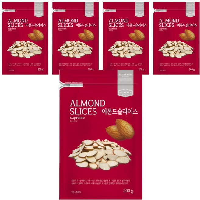 RichFarm Nuts 杏仁片, 200g, 5包