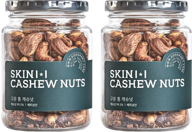 착한습관 구운 통 캐슈넛, 180g, 2개