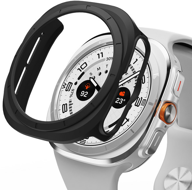 신지모루 풀커버 일체형 하드커버 스마트워치 케이스, 블랙, 1개