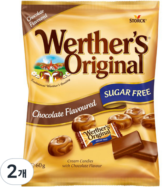 웨더스오리지날 초코 캔디 슈가프리, 60g, 2개