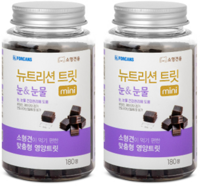 포켄스 강아지 뉴트리션 트릿 미니 영양제, 180정, 눈물개선/눈건강, 2개