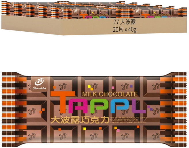 77 大波露 巧克力, 40g, 20片