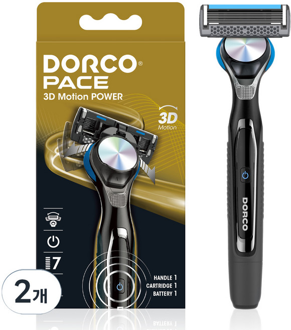 PACE 도루코 3D 모션 파워 면도기, 1개입, 2개