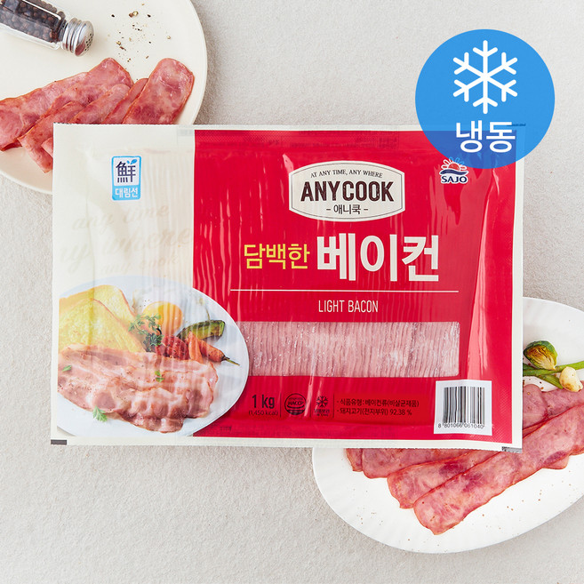 대림선 애니쿡 담백한 베이컨 (냉동), 1kg, 1개