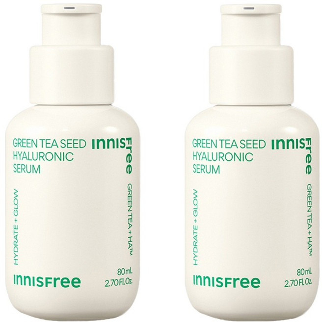 INNISFREE 台灣公司貨 綠茶籽玻尿酸保濕精華, 80ml, 2瓶
