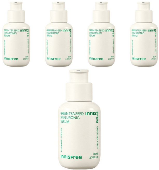INNISFREE 台灣公司貨 綠茶籽玻尿酸保濕精華, 80ml, 5瓶