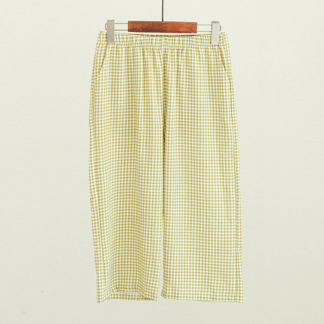 글램공감 커플용 요루체크 포슬 7부 잠옷 바지