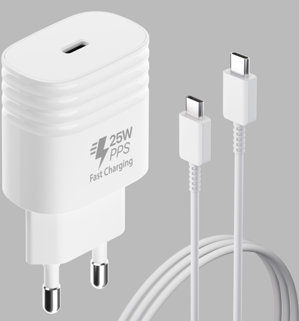 탐사 x 솔루엠 (삼성전기 스핀오프) PD25W PPS C타입 1포트 초고속 충전기 + CtoC 케이블, 화이트, 1세트