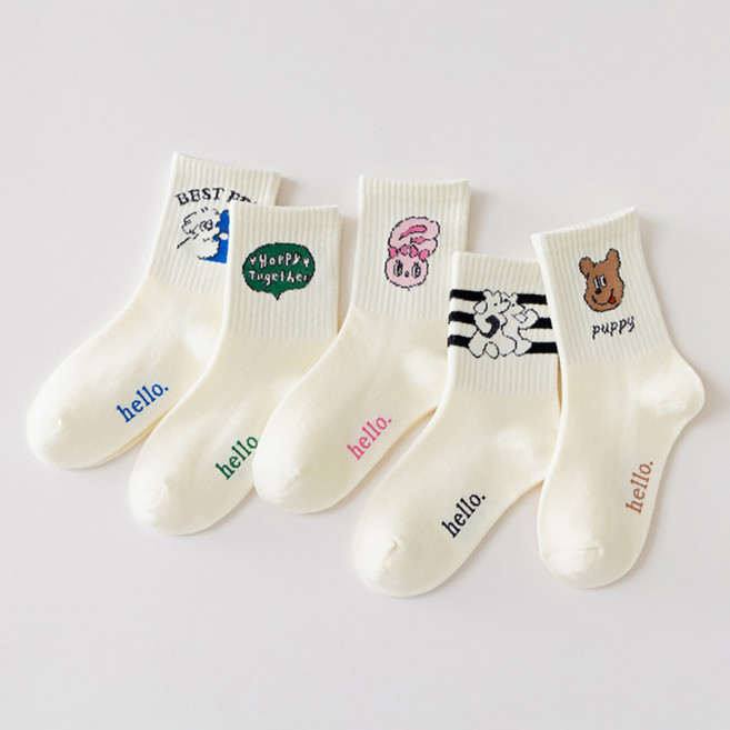 꼼제 주니어 아동용 SF프리드 양말 5종 세트