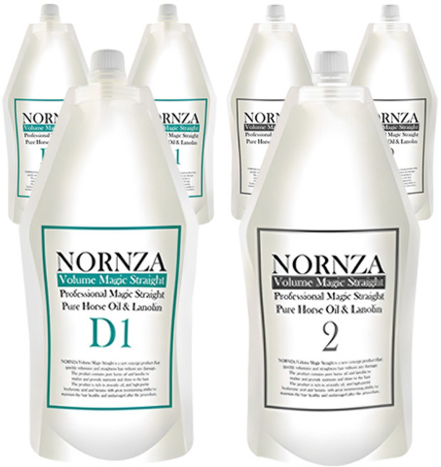 NORNZA Volume Magic Straight受損髮護理直髮劑 D1劑 400g+2劑 400g, 3組
