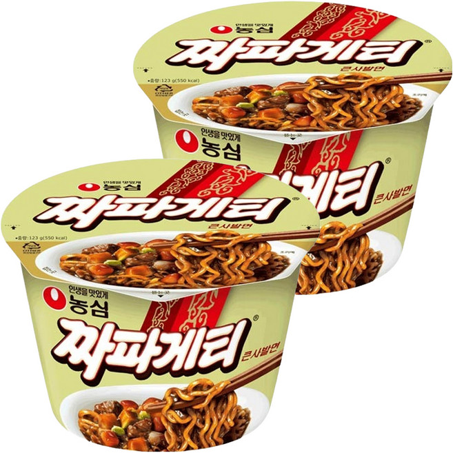 짜파게티 큰사발면 123g, 2개