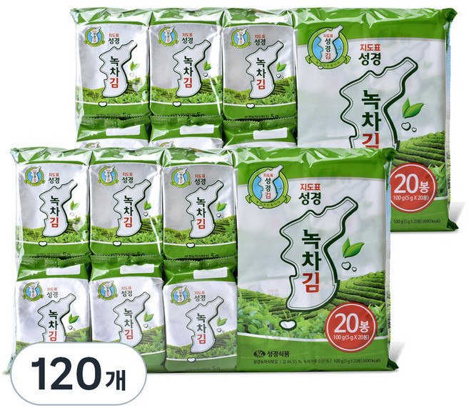 지도표성경 녹차식탁김, 5g, 120개