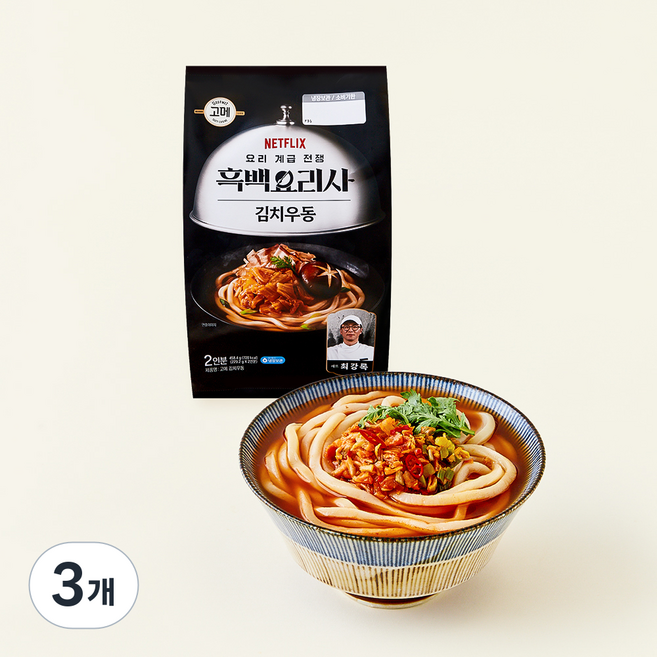 고메 흑백요리사 최강록셰프 김치우동, 458.4g, 3개