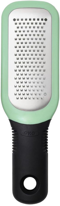 OXO 好好握薑蒜磨泥器 18.3 x 5.5 x 3.5cm, 銀色 + 黑色 + 綠色, 1個
