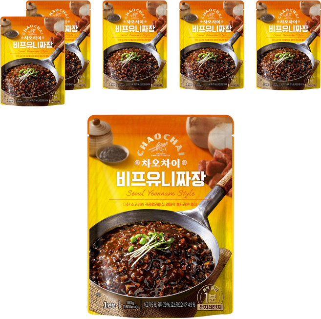차오차이 비프 유니짜장, 180g, 6개