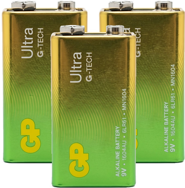 GP Batteries 超霸 Ultra鹼性電池 9V, 1入, 3顆