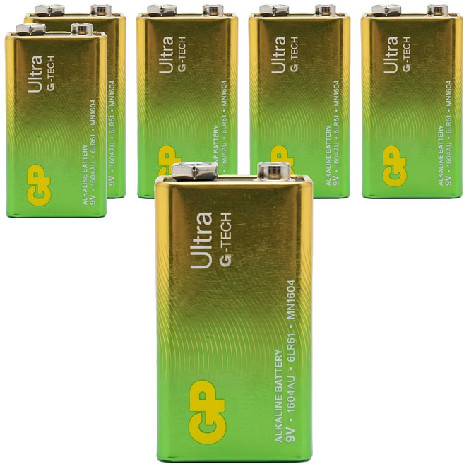 GP Batteries 超霸 Ultra鹼性電池 9V, 1入, 6顆