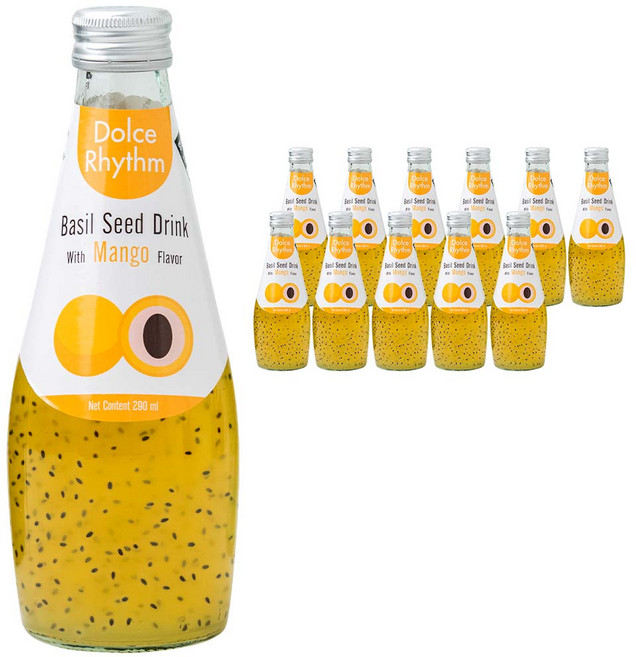 돌체리듬 바질씨드 드링크 망고맛, 290ml, 12개