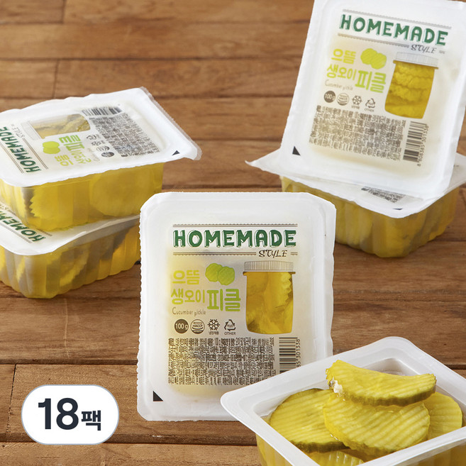 으뜸 생오이피클, 18팩, 100g