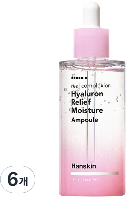 한스킨 리얼 컴플렉션 히알루론 릴리프 수분 앰플, 6개, 100ml