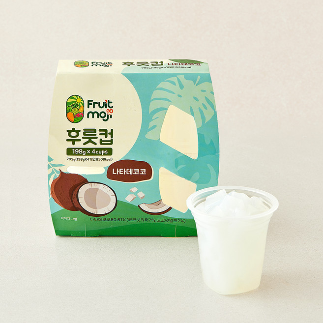 FruitMoji 후룻컵 나타데코코, 198g, 1개, 4개입